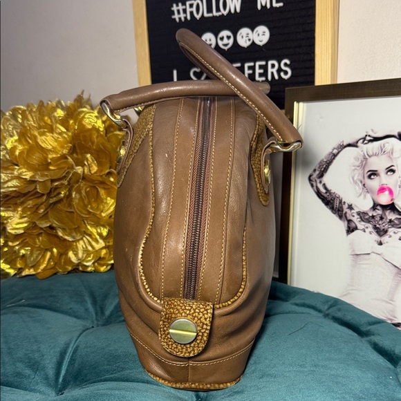 Borbonese Leather and suede Satchel - Picture 10 of 12